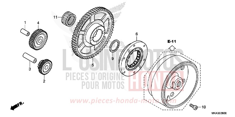 ANLASSERKUPPLUNG von NC750X "Meca" MAT PEARL GLARE WHITE (NHB54) von 2017